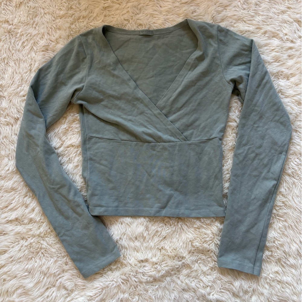Brandy Melville Sage Green Long Sleeve Top